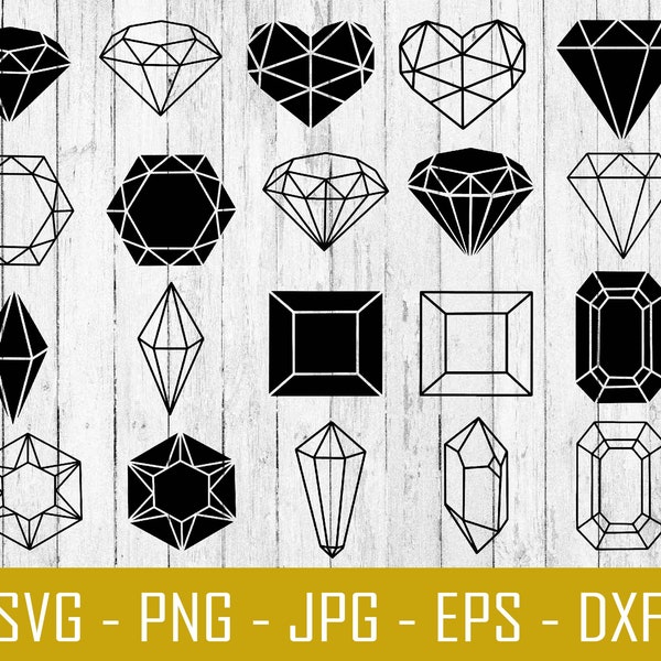 Diamond SVG Bundle,Diamond cricut , Ring SVG , Diamond Silhouette, Diamond Png Dxf Eps Jpg