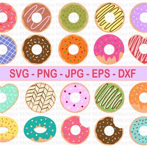 Donut SVG Bundle, Donut Svg , Donut Cricut ,Donut Clipart , Donut PNG Jpg Dxf