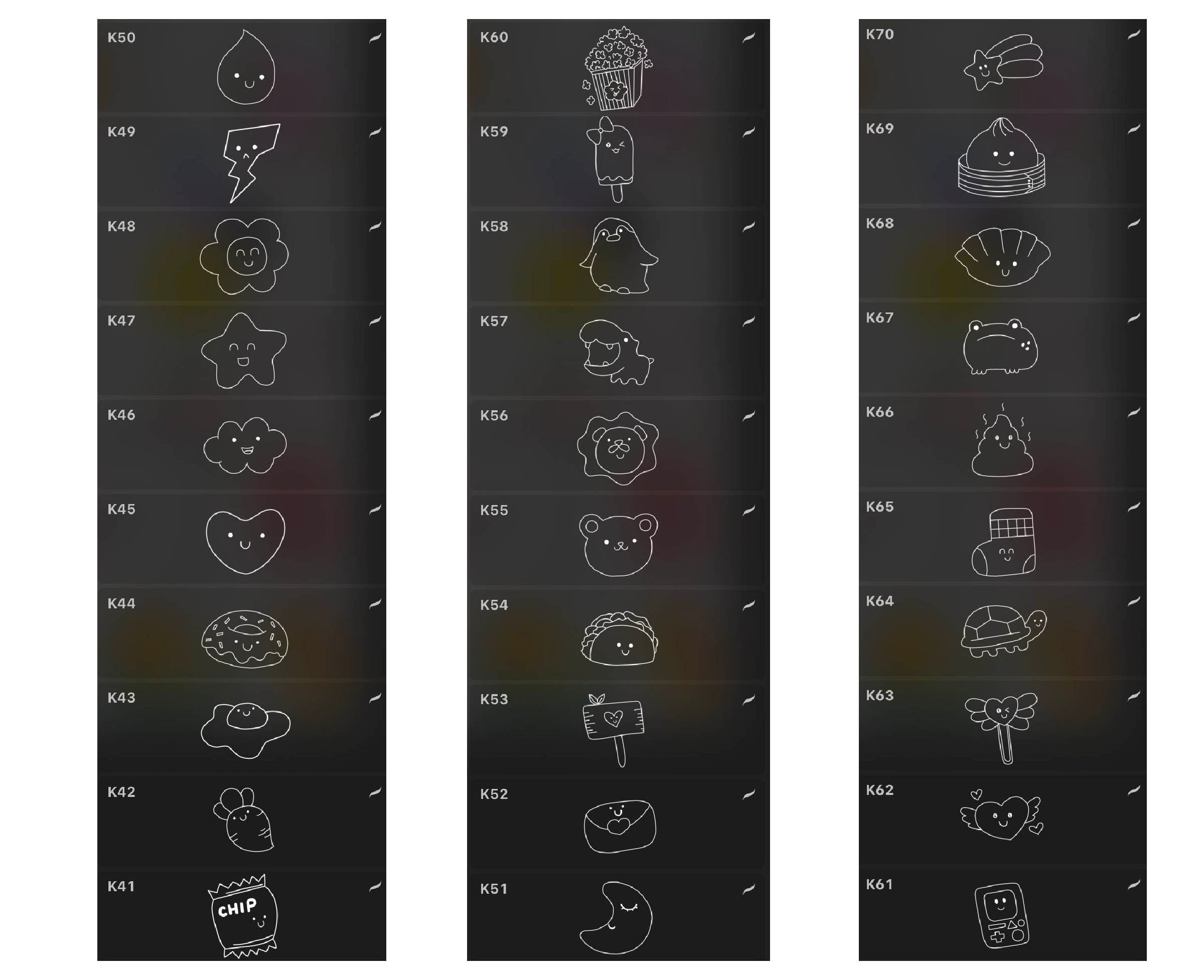 Kawaii Stamp Procreate Procreate Stamp Pack Doodle Brushes - Etsy