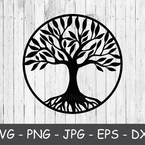 Levensboom SVG, boom Svg, levensboom png, silhouet van de boom, boom Cricut Svg PNG