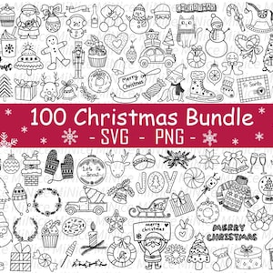 100 Christmas SVG Bundle, Christmas Svg ,Christmas Silhouette ,Santa SVG Bundle , Christmas PNG，Christmas Clipart