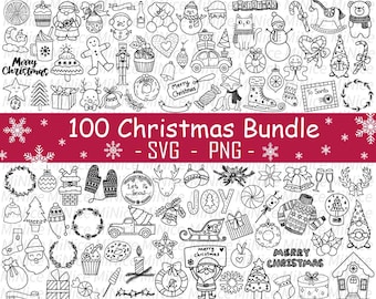 100 Christmas SVG Bundle, Christmas Svg ,Christmas Silhouette ,Santa SVG Bundle , Christmas PNG，Christmas Clipart