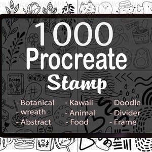 1000 Procreate Stamp Bundle - Procreate Stamp Pack - Doodle Stamp - Kawaii Stamps Brushes Procreate -Botanical Procreate Stamp