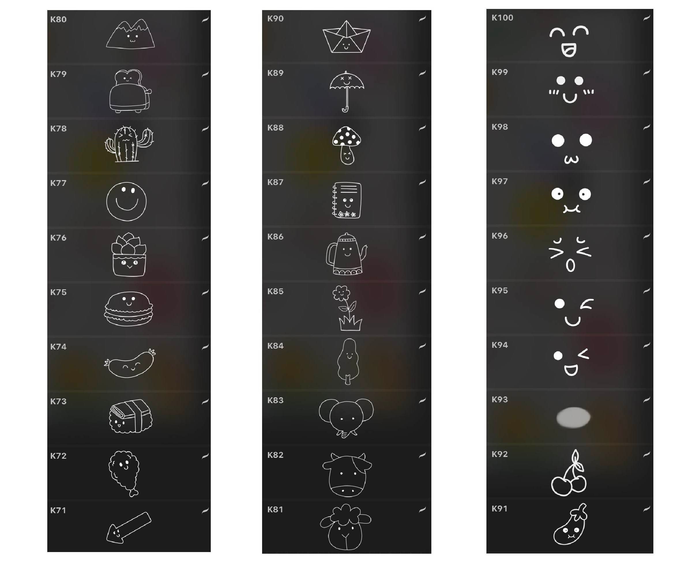 Kawaii Stamp Procreate Procreate Stamp Pack Doodle Brushes - Etsy