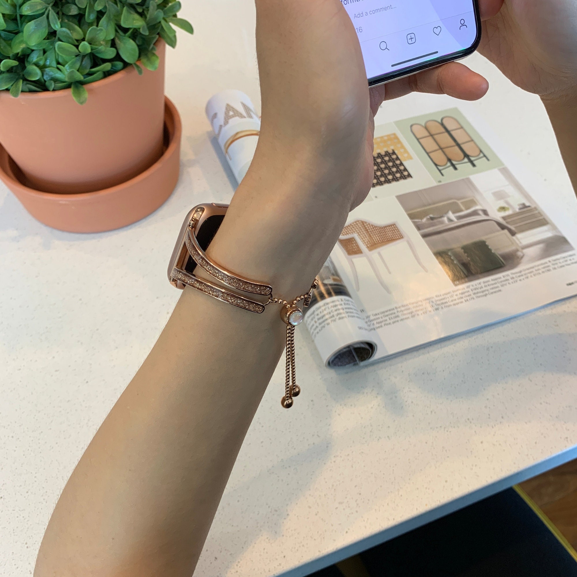 Apple Watch Bracelet iWatch Metal Cuff Bangle band 44mm 42mm Etsy