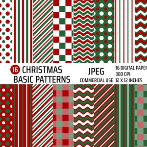 Traditional Christmas Digital Scrapbook Paper Pack – Your Paper Stash