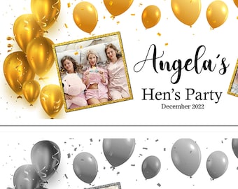 Personalised Hen Party Banner with Photo | Custom Future Mrs Bridal Shower | Last Night of Freedom Wall Sign | Hen Do Party Poster