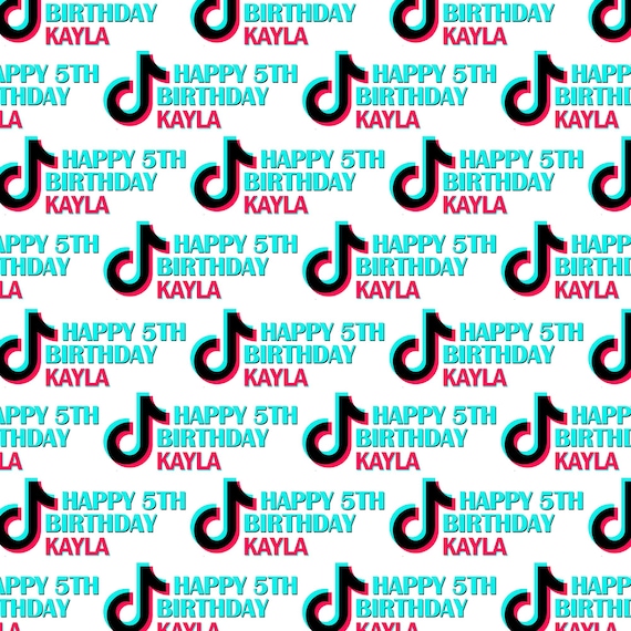 Personalised Tik Tok Name Wrapping Gift Wrap Paper Small Etsy