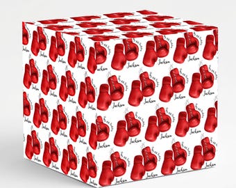 Personalised Boxing Gloves Wrapping Paper | Custom Birthday Gift Wrap, Fan Name Paper