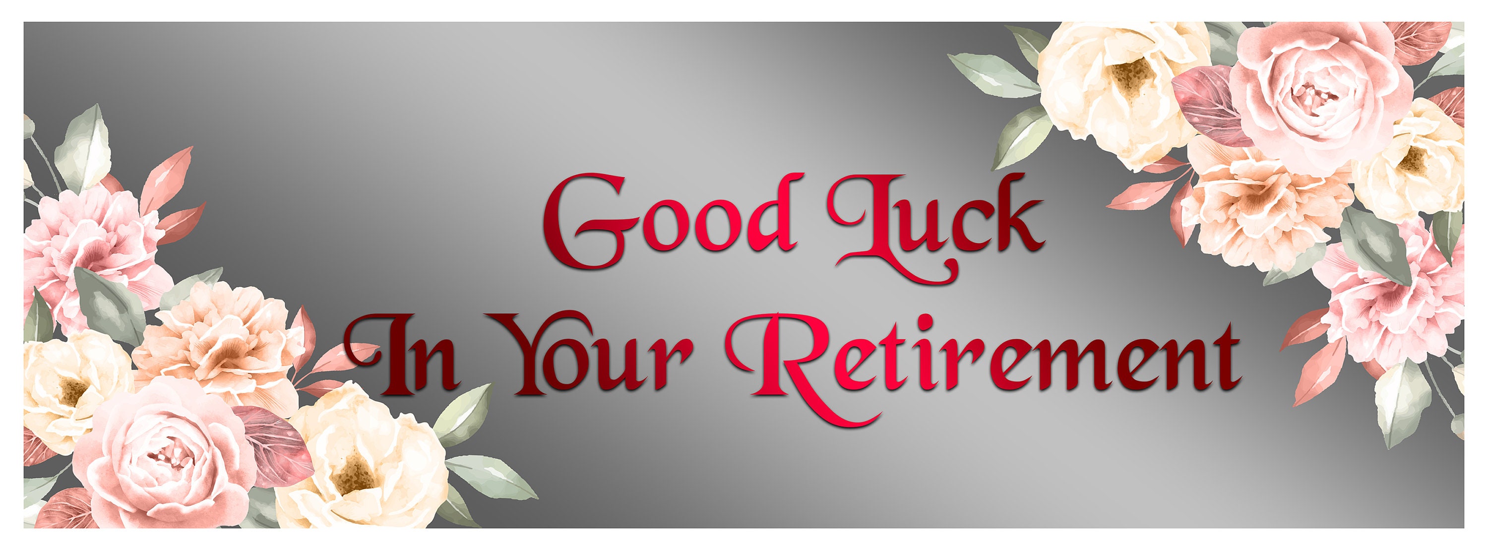 X2 Good Luck Happy Retirement Leaving Job Party Banners Floral Etsy UK