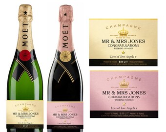 Personalised Champagne Gold Bottle Adult Label Wedding Anniversary Couples Married