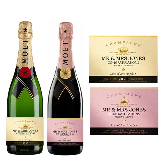 Personalised Champagne Gold Bottle Adult Label Wedding 