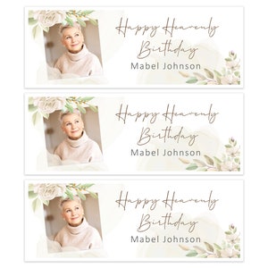 Happy Heavenly Birthday Banner In Loving Memory RIP Memorial