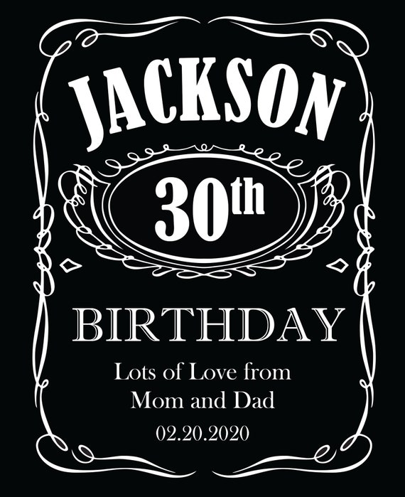 Personalised Jack Daniels Bottle Happy Birthday Label Sticker Etsy