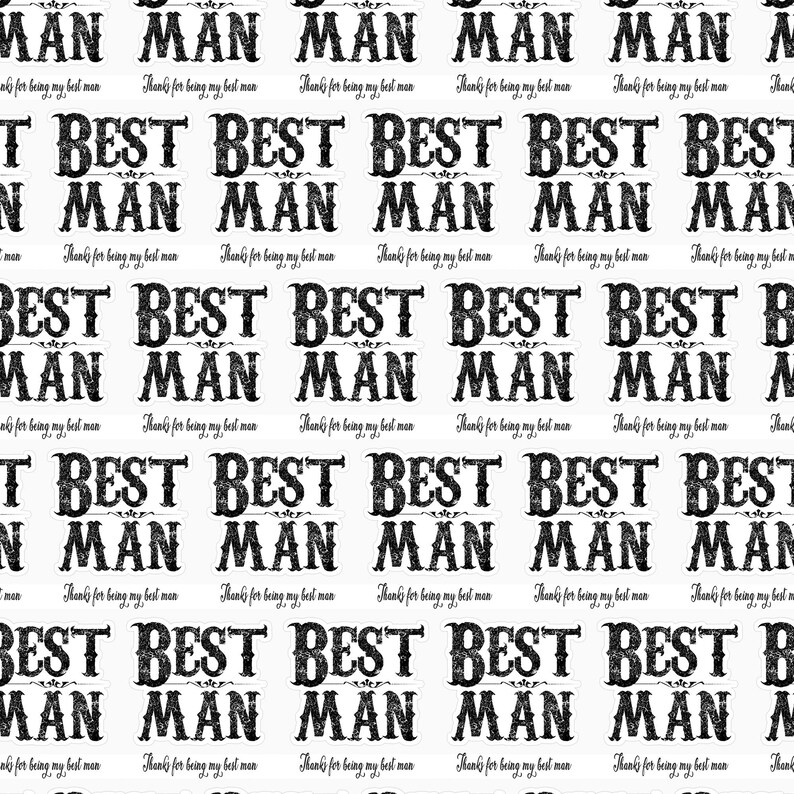 Best Man Wrapping Paper | Thanks For Being My Best Man Gift Wrap | Groomsmen Thank You Gift | Wedding Party Wrap | Monochrome Vintage Paper image 2