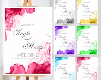 Personalised Wedding Party Married Engagement Couples Welcome Sign - A1 ,A2, A3 or A4 - Printed/ Foam Board or Digital copy
