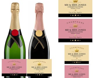 Personalised Champagne Bottle Custom Label Happy Birthday For Any Occasion Sticker