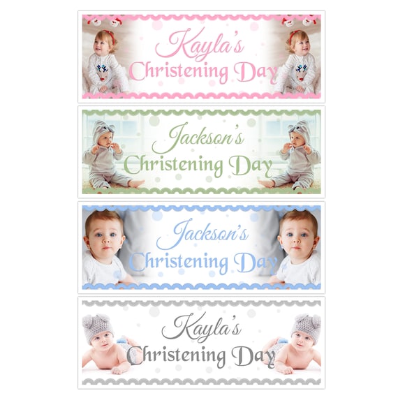 X2 Personalised Christening Baptism Day Naming Photo Name Etsy