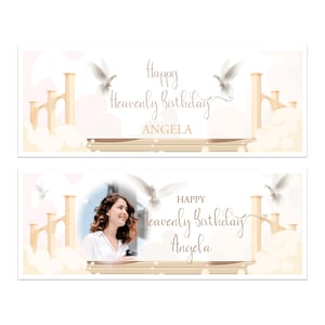 Happy Heavenly Birthday Banner RIP In Loving Memory Memorial Photo