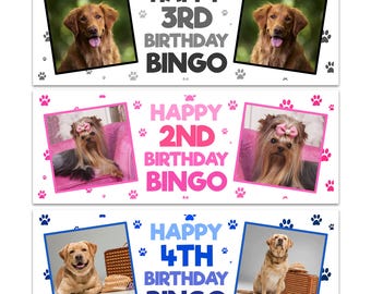 Personalised Pet Birthday Banner - Custom Dog Cat Photo Party Decoration