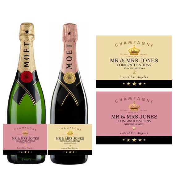 Personalised Champagne Gold Bottle Adult Label Wedding Anniversary Couples Married
