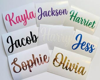 Personalised Vinyl Name Labels ,Custom Stickers for Bottles, Gifts, Party Bags| Various Sizes