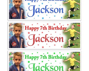 Personalised Photo Birthday Banner Custom Picture Party Sign Any Name and Age