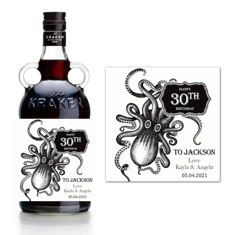 Kraken Birthday Label - Etsy UK