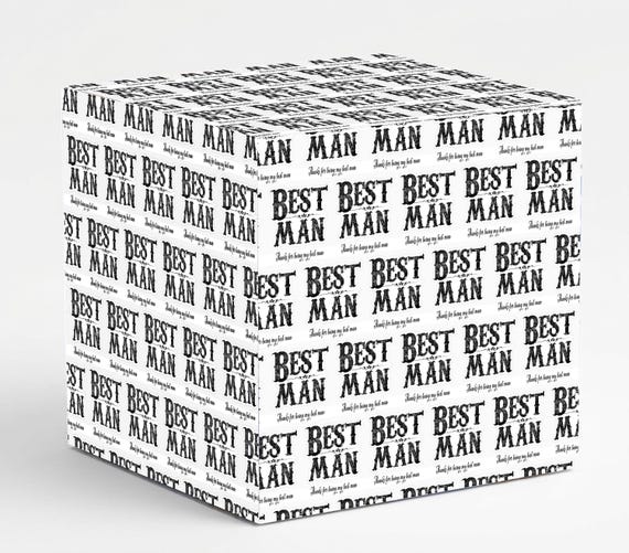 Best Man Wrapping Paper | Thanks For Being My Best Man Gift Wrap | Groomsmen Thank You Gift | Wedding Party Wrap | Monochrome Vintage Paper