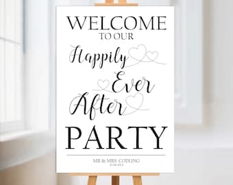 Personalised Wedding Evening Party Welcome Sign Names Board A1 ,A2, A3 or A4 - Printed ,Foam Board  Digital copy