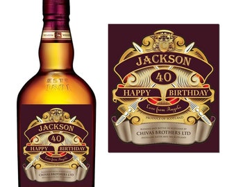 Scotch Whiskey Personalised Chivas Bottle Label