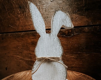 Wooden Bunny | Tiered Tray Decor | Shelf Sitter | Easter Bunny | Wooden Cutout | Farmhouse Decor | Spring Decor | Spring Tag | Rabbit | Gift