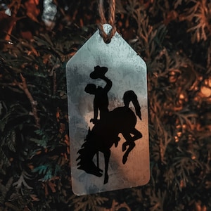 Cowboy Ornament, Western Ornament, Tin Ornament, Western Decor, Western Christmas, Farmhouse Ornament, Country Decor, Christmas Tag, Rodeo