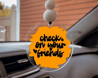 Check On Your Friends, Cute Aesthetic Car Accessory, Car Hanger, Rear View Mirror Hanger, Car Decor, Car Charm, Bestie Gift, Gift For Girl