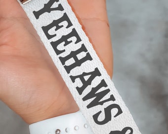 Yeehaws & Hellnaws Keychain, Western Keychain, Wristlet Keychain, Boho Keychain, Key Accessories, Gift, Western Decor, Western Accessories