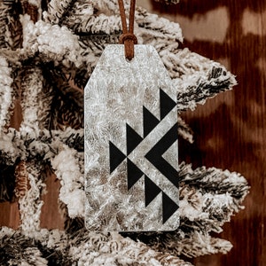 Aztec Print Ornament, Western Ornament, Tin Ornament, Western Decor, Western Christmas, Boho Ornament, Country Decor, Christmas Tag