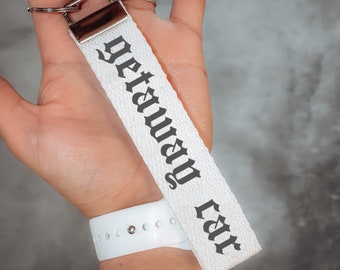 Getaway Car Wristlet Keychain, Retro Cotton Webbing Key Fob