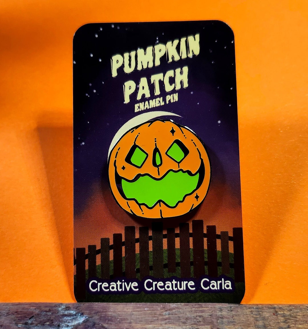 Orange Diamond Eye Jackolantern Halloween Hard Enamel Pin Etsy