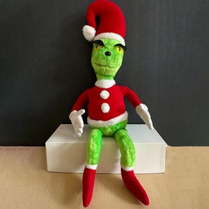 Vintage Large Dr. Seuss Grinch Plush Stuffy by Coleco, 26 Inches, Vintage Christmas Toy, Holiday Decor