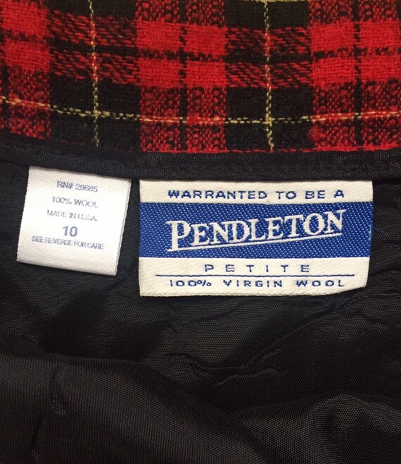 Vintage Pendleton Virgin Wool Skirt, SZ 10, red a… - image 4