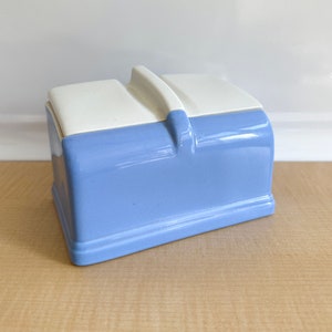 Vintage Coldspot Refrigerator Dish by Hall Co. Blue and White