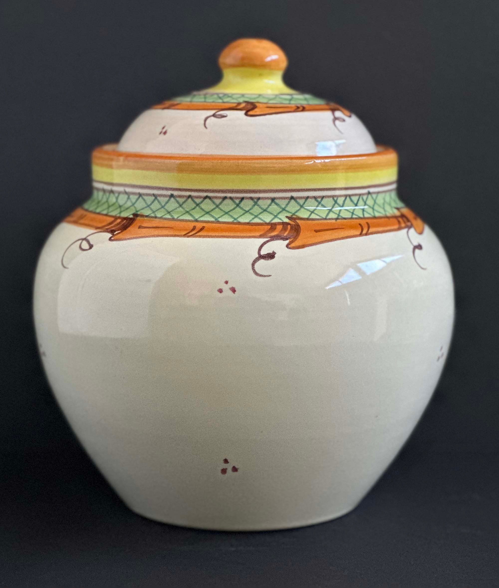 Vietri Large Ceramic Jar With Lid Made in Italy Cookie Etsy