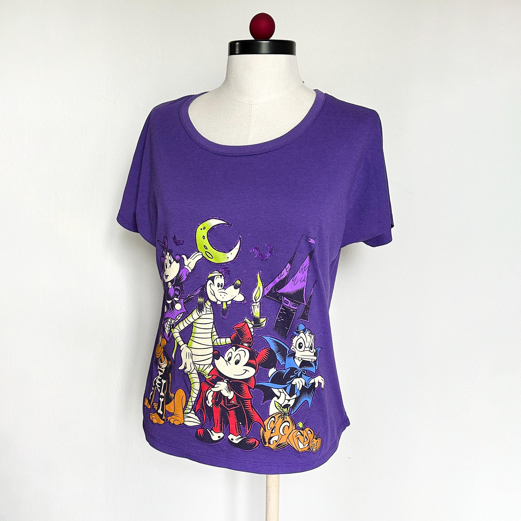 Vintage Disney Halloween Characters Purple T-shirt, Disney