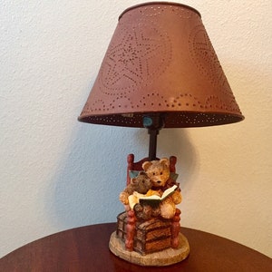 Teddy Bear Desk Lamp With A Tin Lampshade Reading Bears Teddy Bear Desk Lamp With A Tin, Teddy Bear Lamp Shade