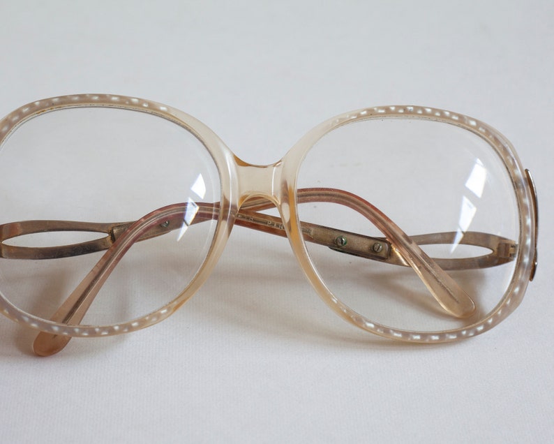 Real Vintage Pink Eyeglass Frames, Iridescent Dots Etsy