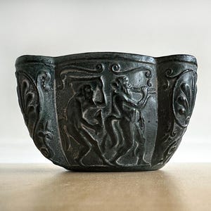 Vintage Greek Terracotta Art Pottery, Detailed Greek God Figures