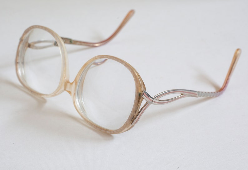 Real Vintage Pink Eyeglass Frames, Iridescent Dots Etsy