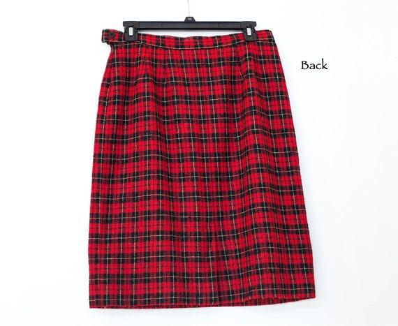 Vintage Pendleton Virgin Wool Skirt, SZ 10, red a… - image 1