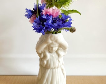 Belleek Ireland Undine Water Nymph Porcelain Creamer Pitcher or Vase 4.75", 4th Mark