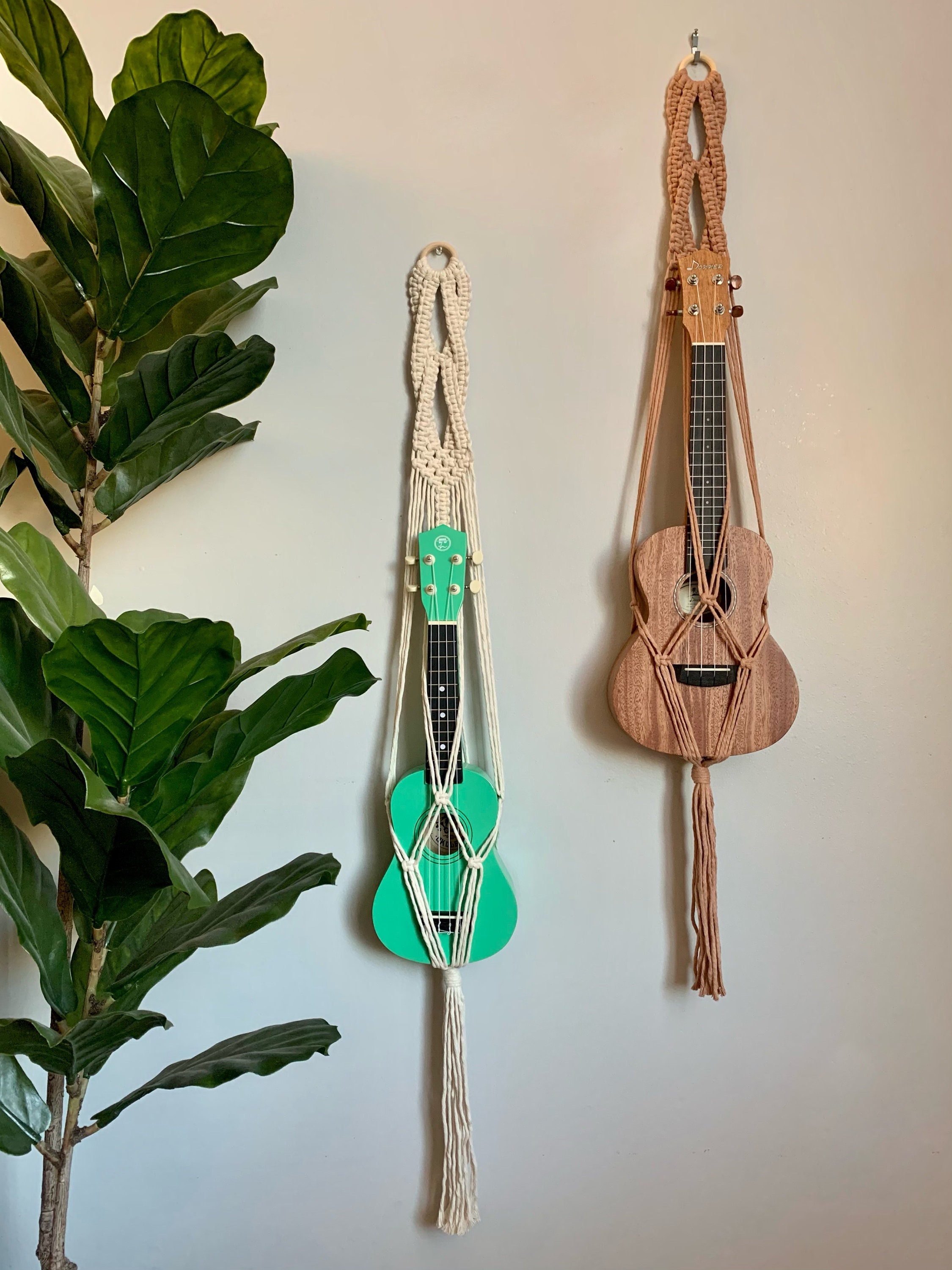 Macrame Ukulele Hanger / Boho Decor / Bohemian / Wall Hanging Etsy